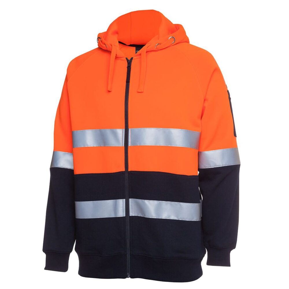 6DNH HI VIS DN FULL ZIP FLEECY HOODIE